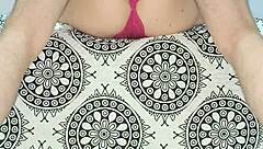 Milf Teases In Red Lingerie Showing Natural Tits Fully