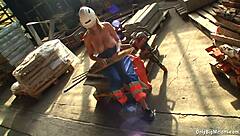 hey, check out shelby moon having fun with her big natural tits at work, ripping clothes off.