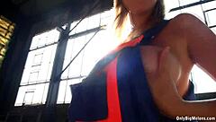 hey, check out shelby moon having fun with her big natural tits at work, ripping clothes off.