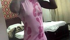 Crazy Bitch Twerks On Landlord Bed During His Vacation