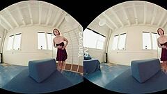 yanks vr shows amateur hedera reaching intense climax in solo session with short red hair and soft moves