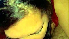 Quick sloppy blowjob with some deepthroat from curvy brunette milf and her big tits 😏