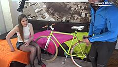 Behind the scenes shows brunette slut Alice Maze getting her ass fisted and pounded in anal action