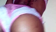 Lola performs a seductive ebony striptease dance, ripping clothes in petite solo undressing.