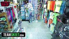 oh man, this cute mormon girl pays the shoplifting price with her nice pink pussy!