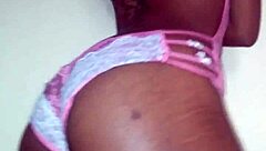 Lola performs a seductive ebony striptease dance, ripping clothes in petite solo undressing.