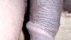 i'm bigblackie and i shave then masturbate with my big black monster cock in private