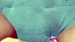 Pov juicy young Latina masturbates her big meaty pussy in Minnie shorts moaning with intense horniness while fingering herself wildly