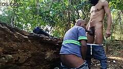 Caught Muscular Brazilian Bodybuilder In Woods And Hammered Hard