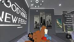 Roblox sex explodes with blonde whore taking big ass black action!