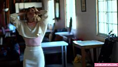 tiny lesbian girl, watch her dive into wild fingering and sucking action!