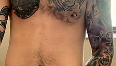 Intense public bathroom jerk session unleashes raw amateur orgasm outdoors.