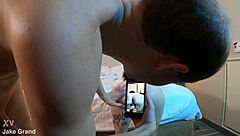 hot tatted woman experiences cum dripping out after creampie