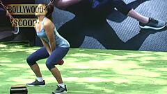 Hey, check out Jacqueline Fernandez in this hot exercise video routine