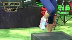 Hey, check out Jacqueline Fernandez in this hot exercise video routine