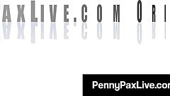 Petite redhead penny pax gets bent over for doggystyle assfucking by big cock roommate in dorm. She rides cowgirl to creampie cumshot with dirty talk.