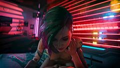 cyberpunk best of panam and judy part 2 - horizontal 4k with sound and hot group blowjob action 😈