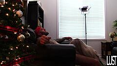 big tit blonde elf takes creampie from santa's son in amateur reality