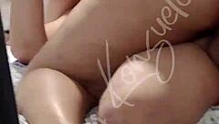 so this curvy latina chick is riding dick like a total goddess, her big ass bouncing all over in that horny way.