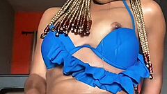 in this video, african tight pussy temi the baddie gets horny for dick and uses dildo to cool off