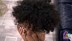 Curly cute latina slut delivers intense deepthroat with sloppy face fucking and facial!