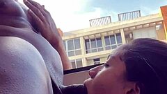 Amateur Couple Nysdel Fights Stepbrothers Cock During Boyfriend Video Call With Ball Licking Blowjob Deepthroat Face Fucking Cumshot Facial