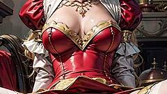 AI Generated Queen of Hearts Flashing Pussy in Sexy Costume Dress