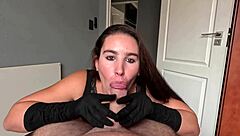 hey, feel this pov handjob and blowjob with my satin gloves until you cumshot everywhere?