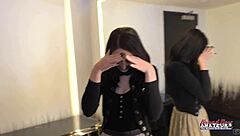 Oh man, inked brunette Ashley Wolf is stuffing her pussy with that dildo and rubbing her tits like crazy