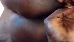 Amateur guy explores his landlady's big fat wet pussy with hands-on play