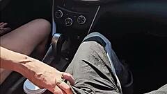 kontessa goes barefoot on the beach with driftwood, giving a handjob to that big canadian cock until cumshot