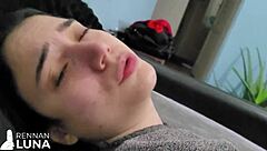 I feel so excited as this skinny Brazilian girlfriend squirts while riding my big cock hard in pov