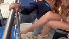 Milf shows off thick legs in nylon pantyhose with teasing moves