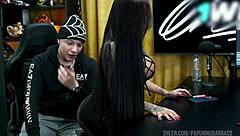 In the podcast, Ruan GOT HORNY as Bibi Griffo TWERKS on his lap sensually during the outdoor interview.