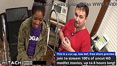 Freshman Lotus Lain moans during her mandatory shaved pussy orgasm from Doctor Tampa