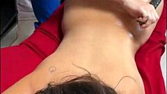 asian college girl hints at a sensual naked oil massage with tomie