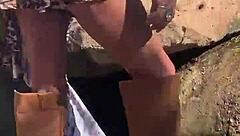 Staci takes that leopard romp outdoors with crossdressing feet fetish in public transsexual style