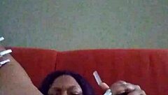 oh man i just love making myself all creamy with this hairy ebony vibe... feels so good ya know?