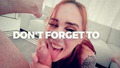 Tetona rubia se lubrica la garganta con jugo de polla!