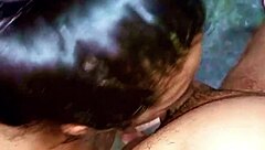 In this homemade threesome, two very horny lesbians receive a facial cumshot from the lucky Latin guy.