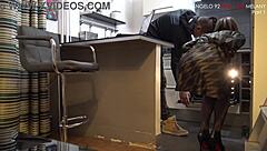 melany french amat gets her skinny ass fucked hard in leather lingerie during teletravail, spanking and orgasming like a slut