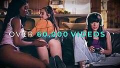 lez be bad as big tits blonde april oneil stretches karla kush's tight butthole with strapon 😏🍑