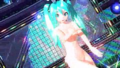 Hatsune Miku alien mod in Project Diva with full nude bunny costume and monster goddess elements