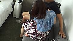 Japanese college student model engages in intimate sex with mature partner in romantic homemade encounter