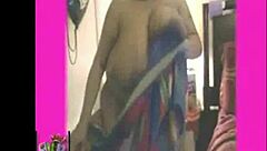 drying off my sexy bbw body and showing it all pre with big saggy tits and fat ebony curves.