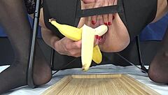 She casually slipped a banana into her big beautiful vagina for some homemade fun.