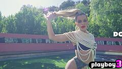 Descriptive Beautiful Blonde With Perfect Big Tits Allie Nicole Exposing Sexy Body In Lingerie