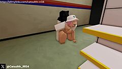 nos colamos en la tienda tras cerrar y follamos en perrito rudo toda la noche