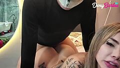 Whoa, I hooked up with my roommate after he saw my hot Latina ass shaking in that miniskirt - double penetration action! 😈