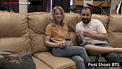 Off duty welfare check with Stacy Shepard behind the scenes - blonde cop vibes.